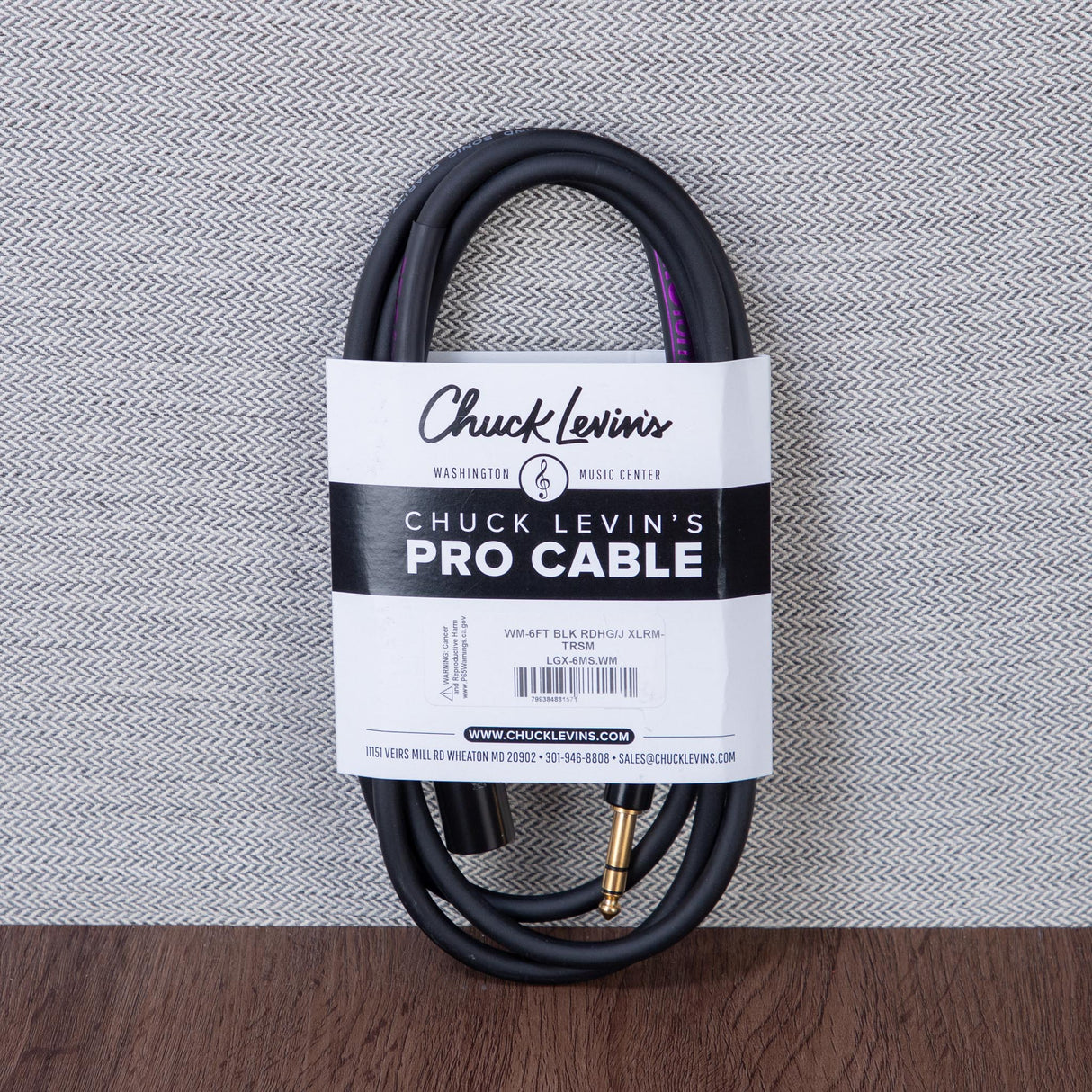 Chuck Levins LGXF-6-WM 6-Foot Balance LGX Cable - XLRF to TRSM