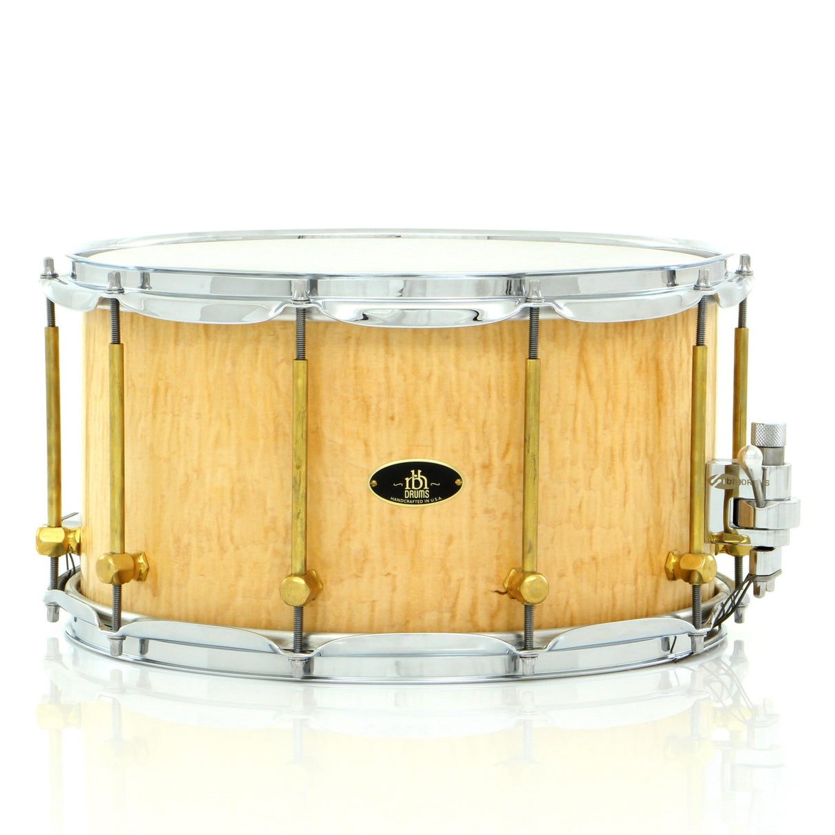 RBH Drums 8 x 14-Inch Monarch Snare Drum - Curly Maple Outer Veneer - New