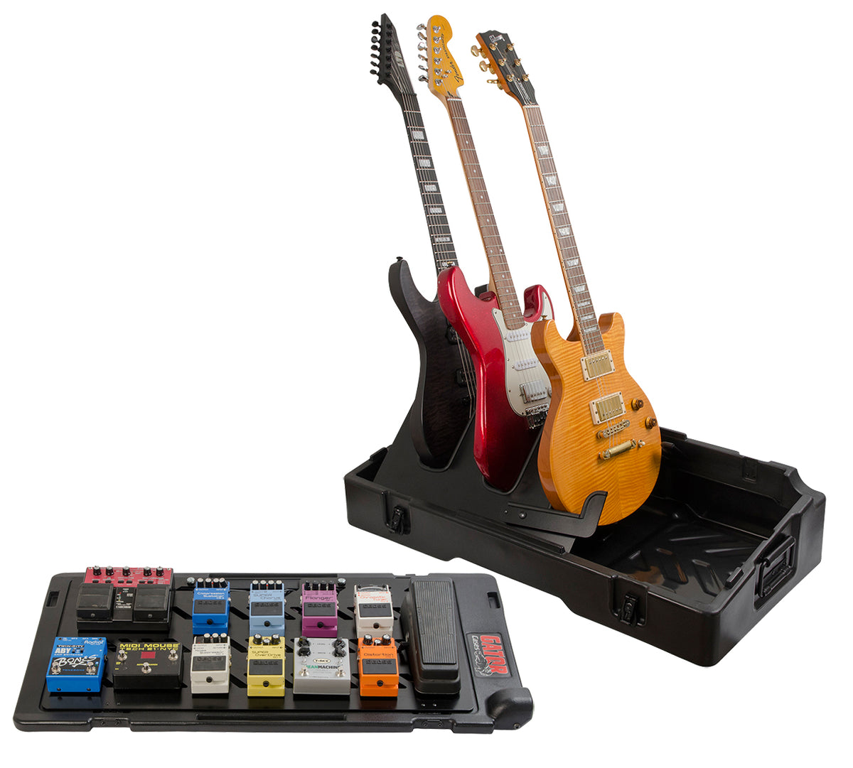 guitar pedal display case Gator Cases G-GIGBOX2 Gig-Box All-In-One Pedal Board And 3X Guitar Sta –  Chuck Levin's Washington Music Center