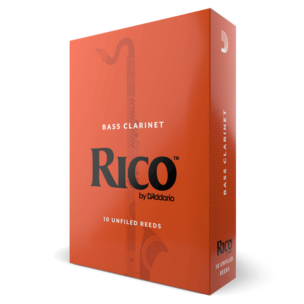 D'Addario REA10 Rico Unfiled Bass Clarinet Reed 10-Pack - New,2.5