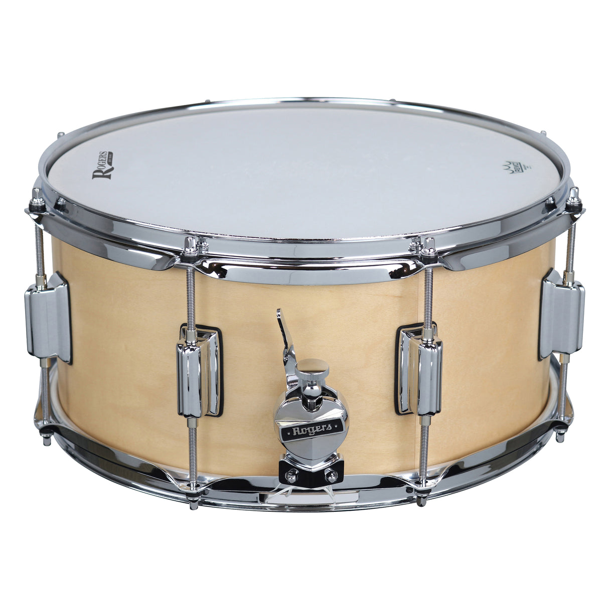 Rogers PowerTone 26SN 6.5x14 Wood Shell Snare Drum - Satin Natural