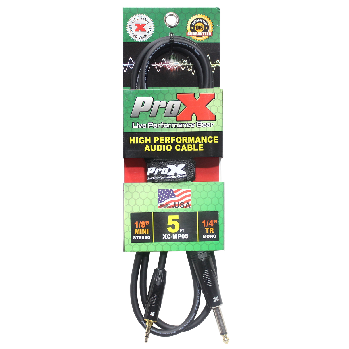 ProX XC-MP05 5 Ft. Unbalanced TRS-M Mini 1/8-inch to TS-M High Performance Audio Cable
