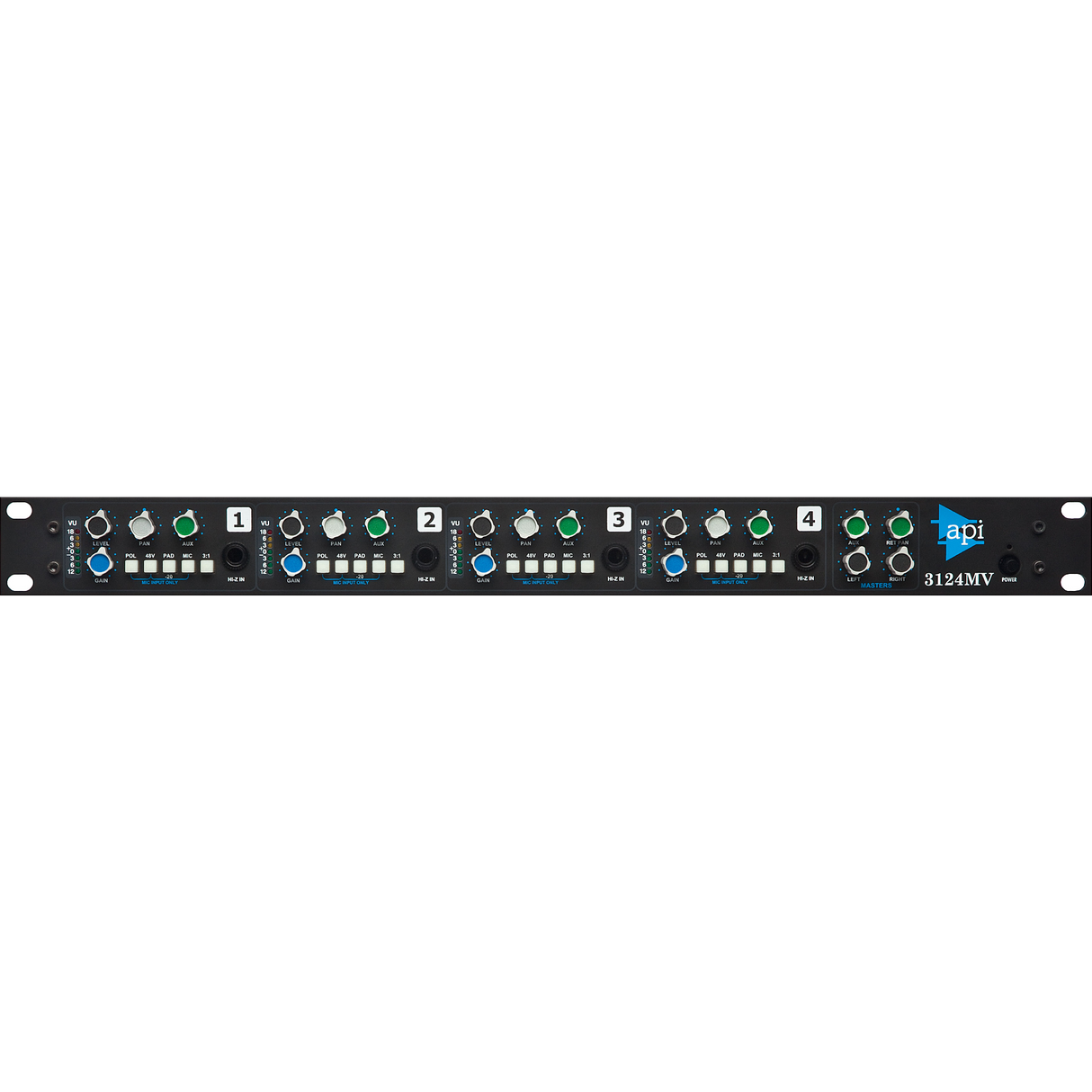 API 3124MV Discrete 4-Channel Mic PreAmp with Stereo Mixer