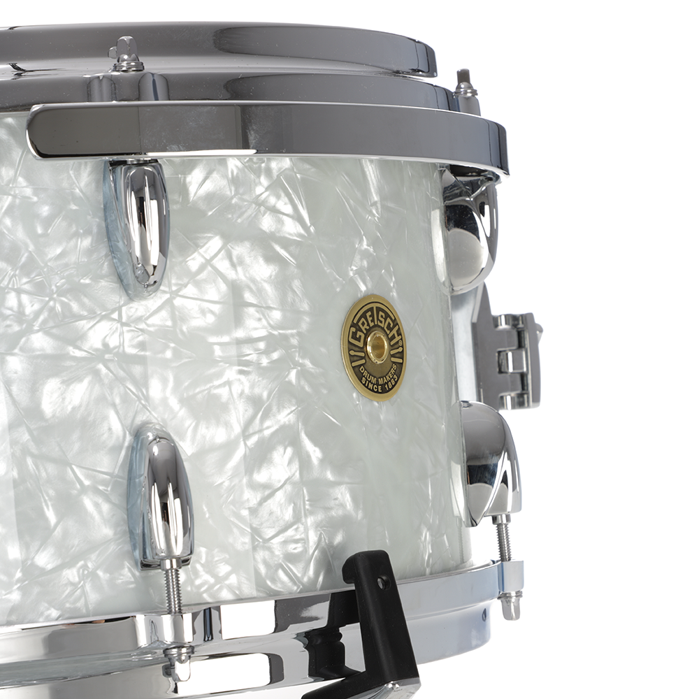 Gretsch USA Custom Nitron 3 Piece Shell Pack, 60's White Marine Pearl - 12/14/20