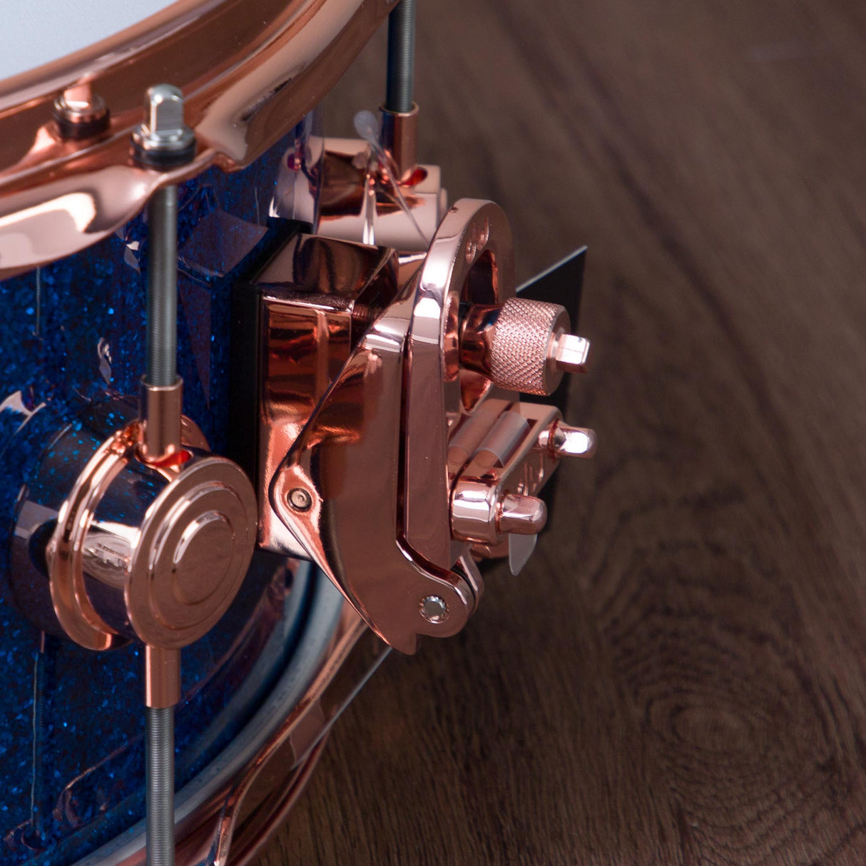 DW 6 x 14-Inch Collector's Pure Oak Snare Drum - Blue Glass with Copper Hardware