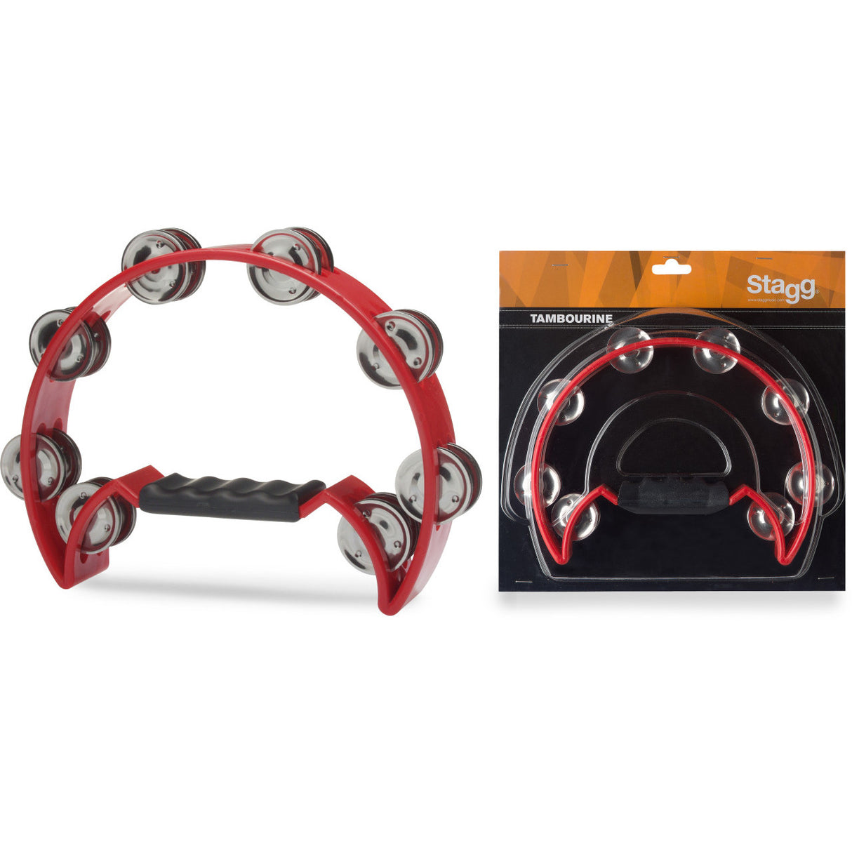 Stagg TAB-2 Plastic Cutaway Tambourine - Red