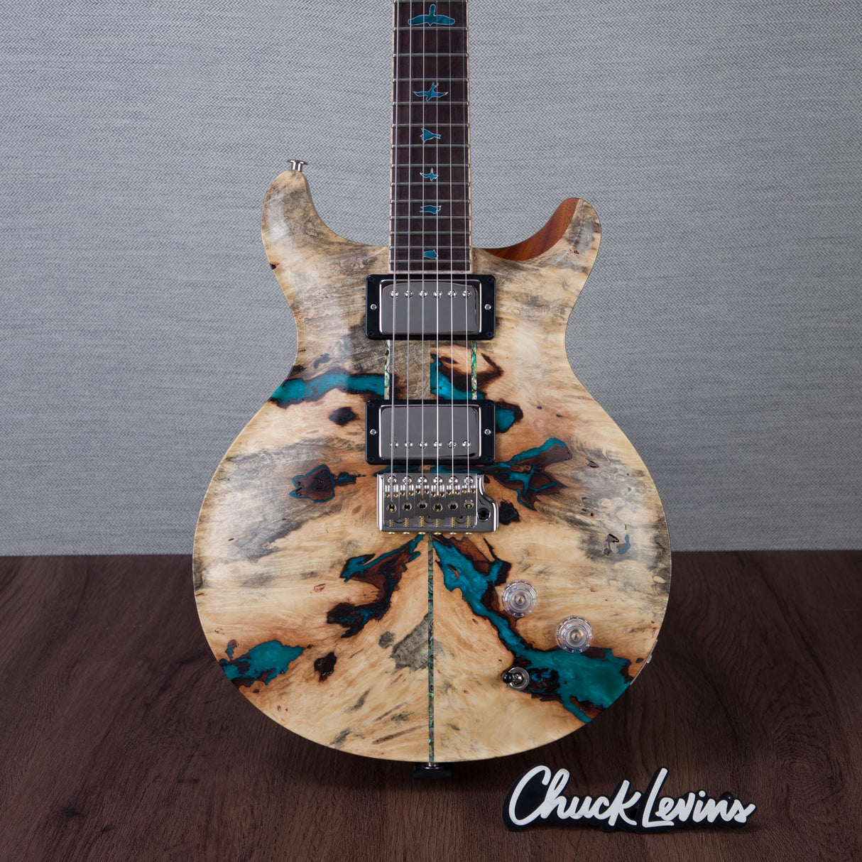 PRS Private Stock Santana Retro Buck-Eye Burl/Aqua Resin Electric Guitar - #0422660