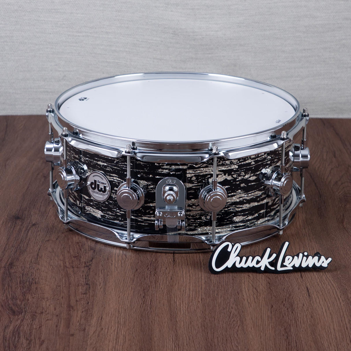 DW 5.5 x 14-Inch Collector's 333 Maple Snare Drum - Black Oyster Glass