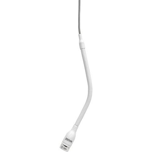Shure MX202W-A/C Microflex Overhead Cardioid Microphone with Stand Mount Adapter and XLR Connector - White - New