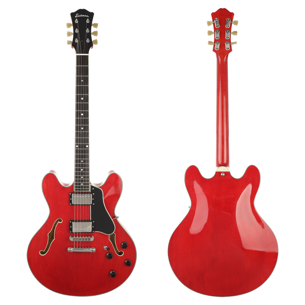 Eastman T386 Thinline Semi-Hollow Guitar - Red - New