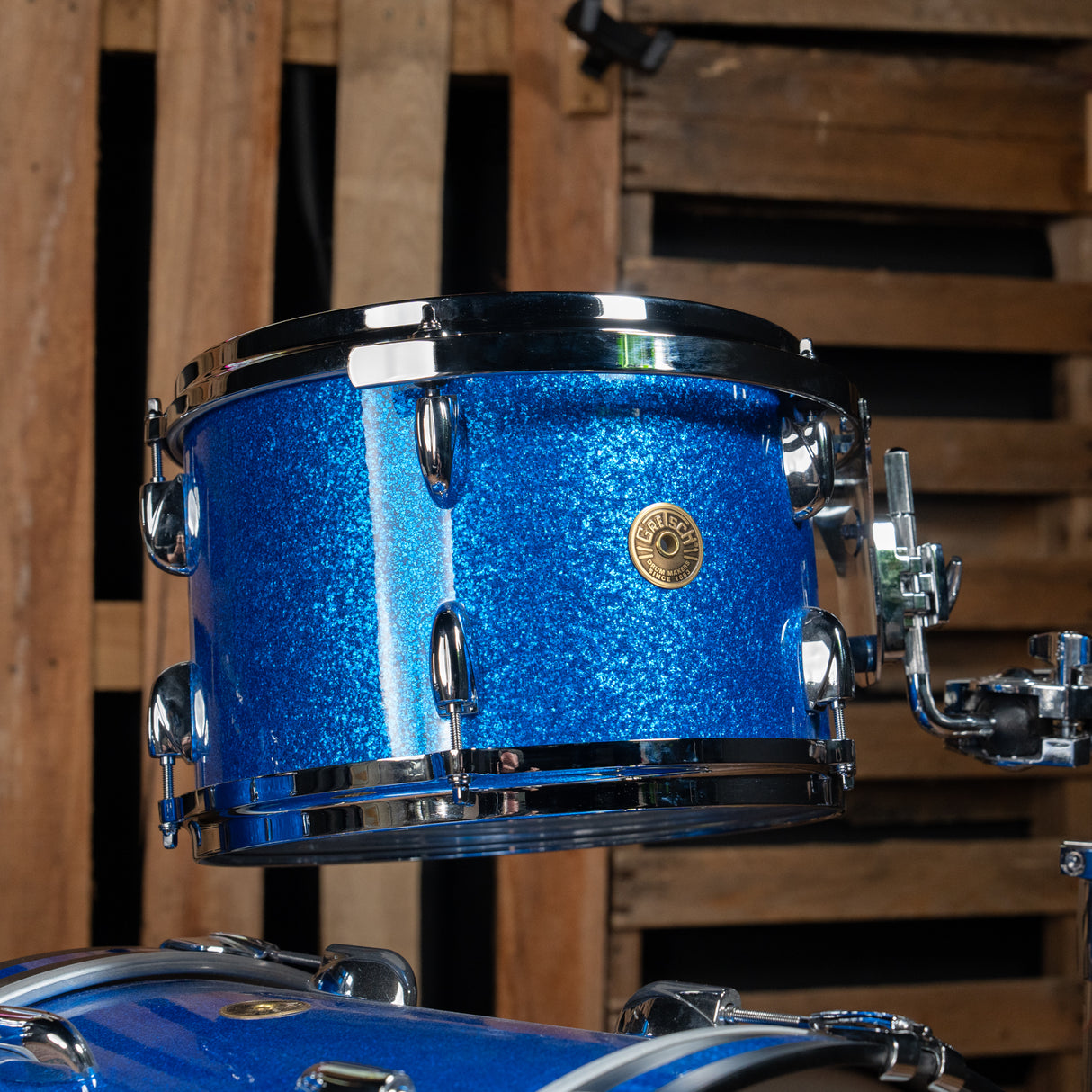 Gretsch USA Custom Nitron 4-Piece Shell Pack, 22" Kick - Blue Sparkle