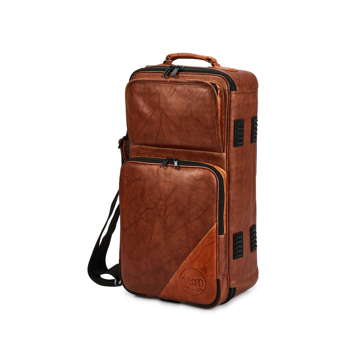 GARD 5-ECLN-LT Elite Compact Triple Trumper Gig Bag - Antique Dark Natural Tan Leather