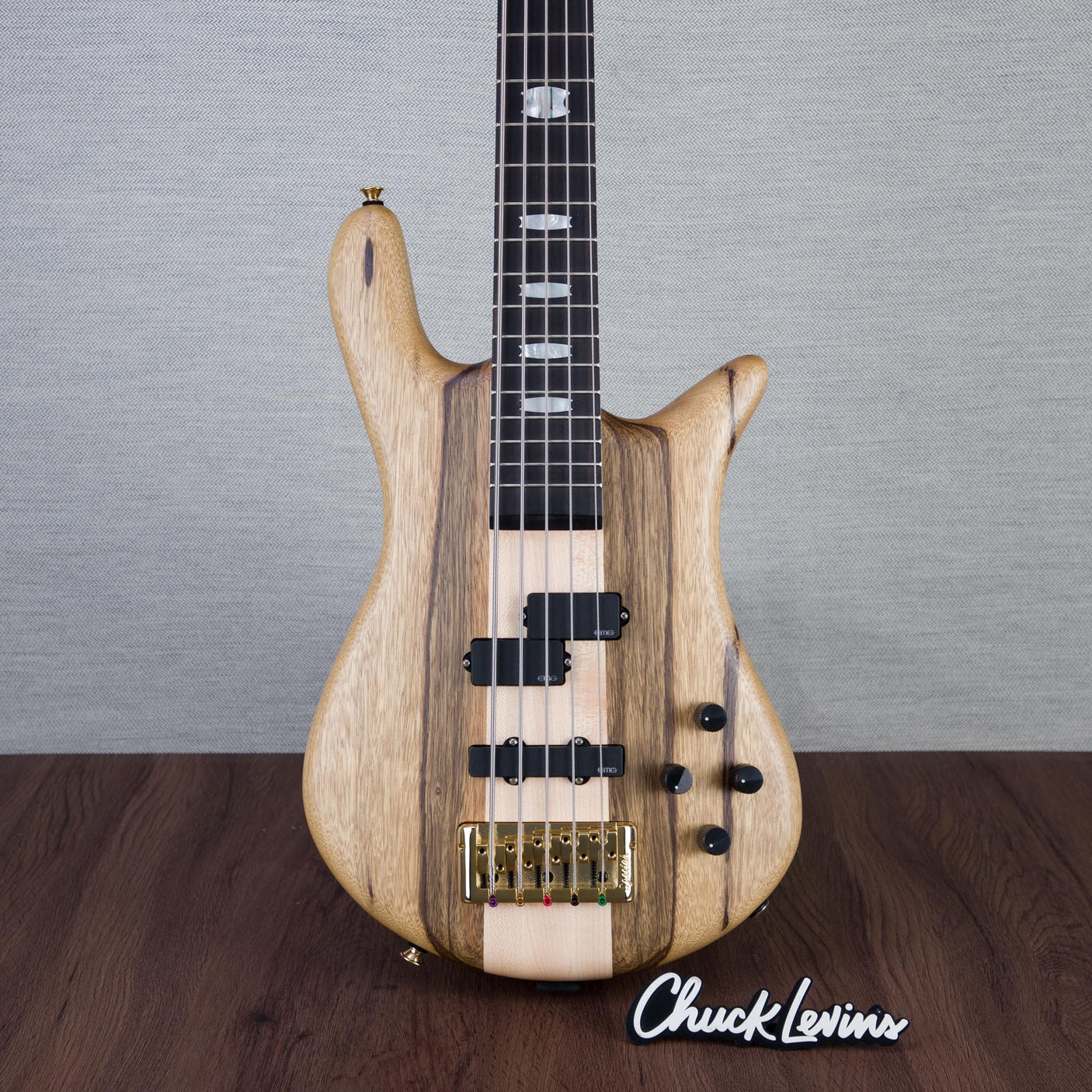 Spector Euro 5 LT Solid Korina Wings 5-String Electric Bass Guitar - Natural Satin - CHUCKSCLUSIVE - #NB23463