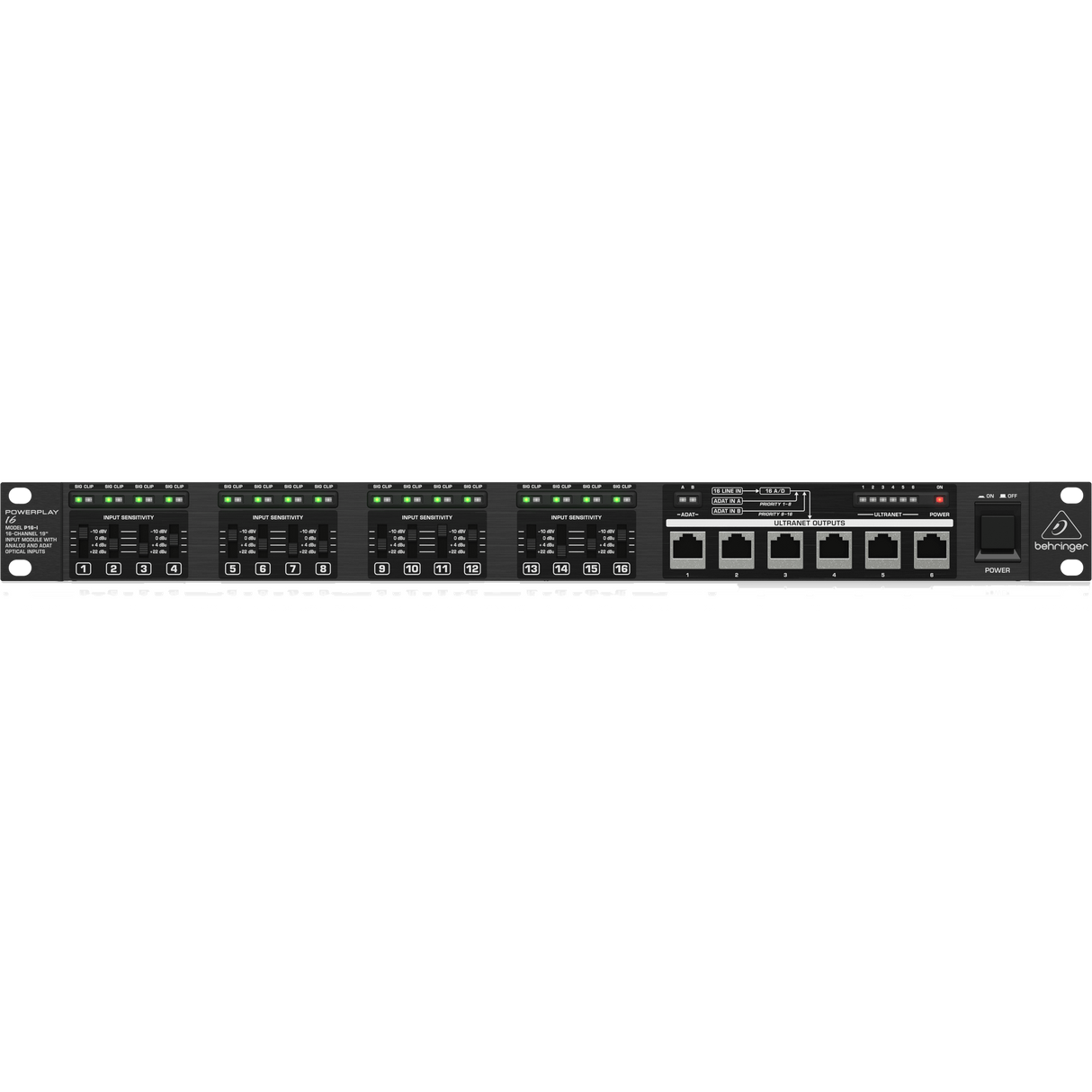 Behringer POWERPLAY P16-I 16-Channel Input Module with ADAT* Optical Inputs
