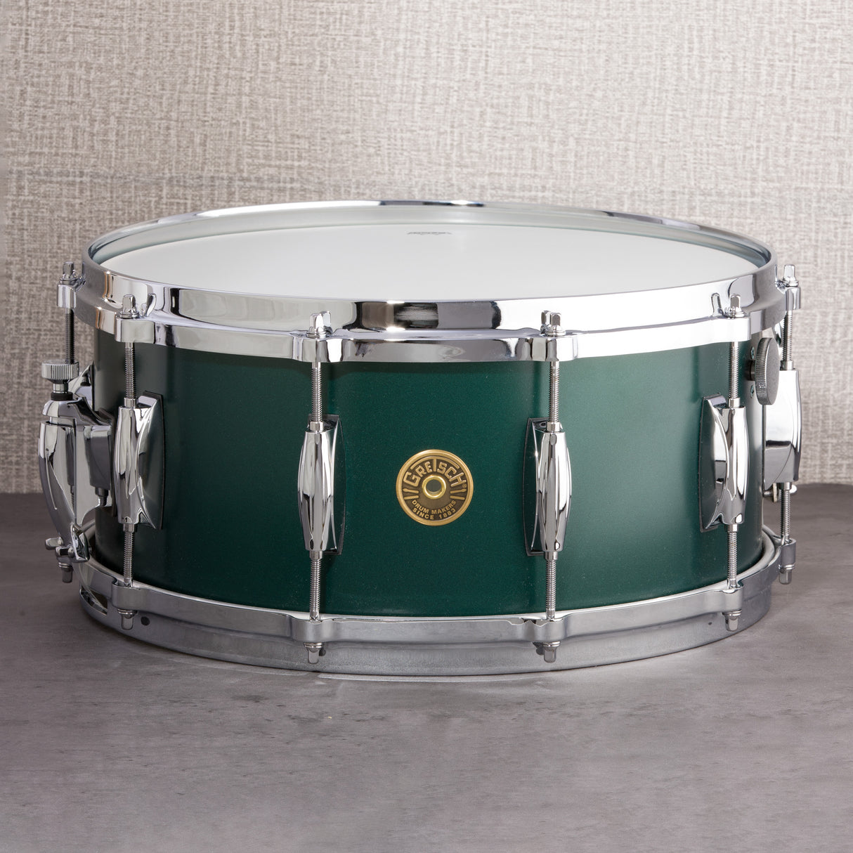 Gretsch USA Custom 6.5x14 Snare With Throw-Off - Satin Cadillac Green
