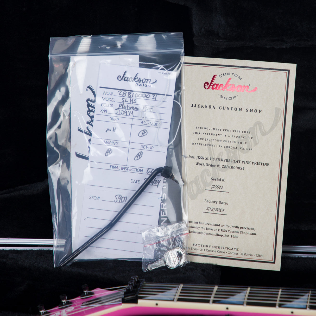 Jackson Custom Shop Soloist HS Electric Guitar - Platinum Pink Pristine - #J10914