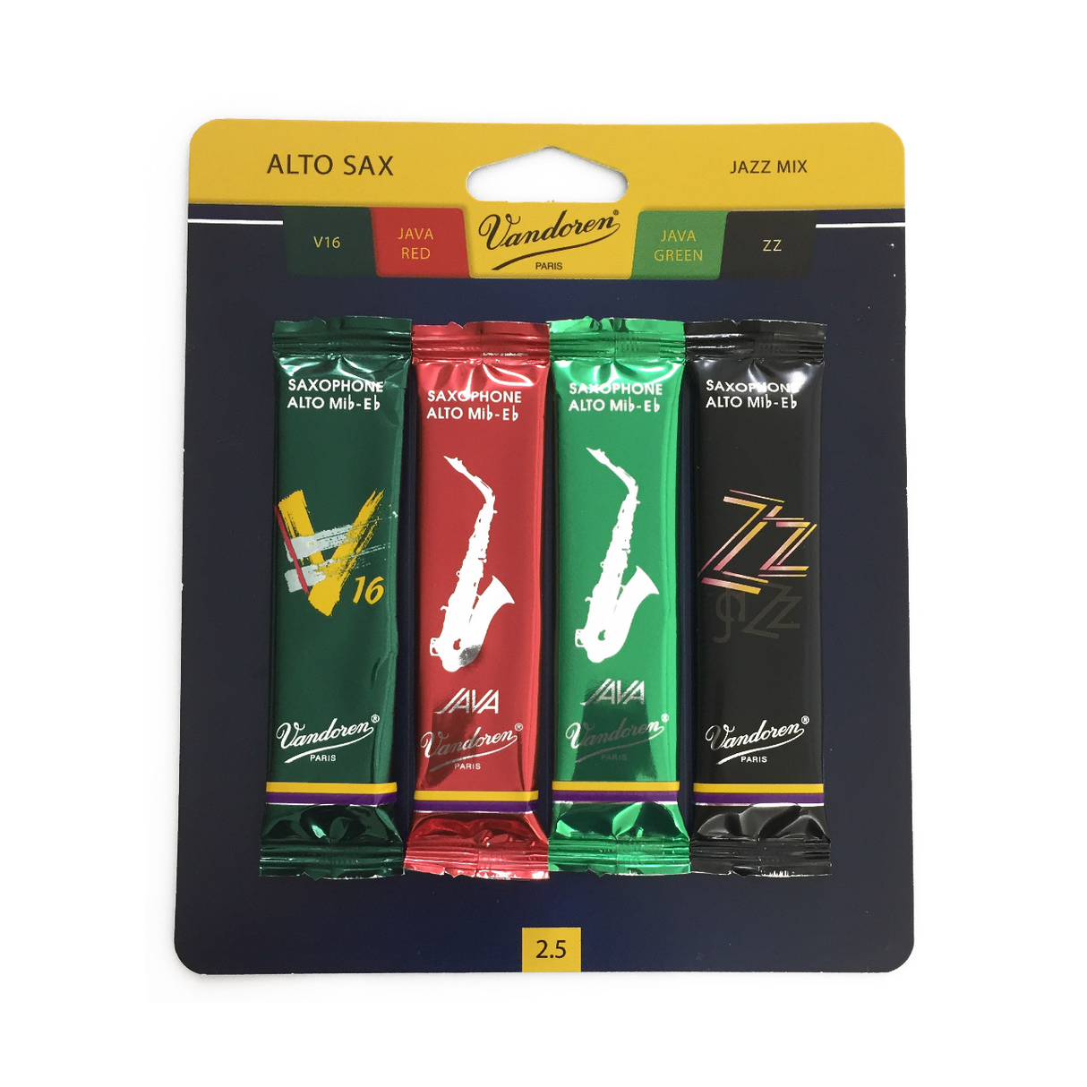 Vandoren Alto Saxophone Reed Sample Pack - 2.5