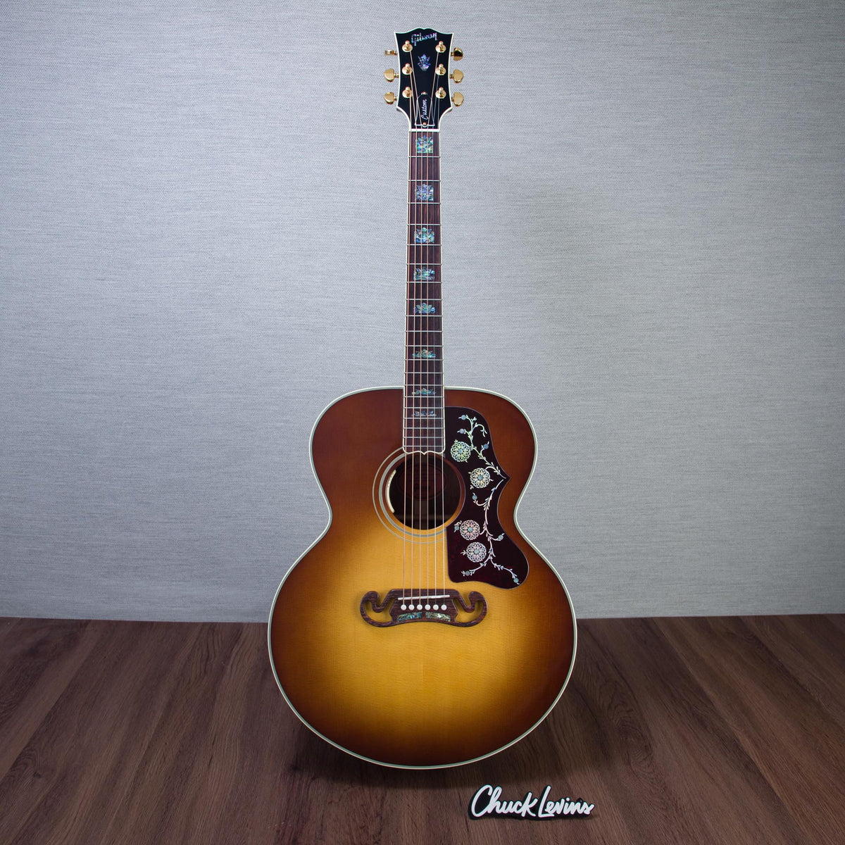 Gibson Custom Shop SJ-200 Elegant Koa Koa/Sitka Spruce Acoustic Electric Guitar - Honey Burst - #21496012
