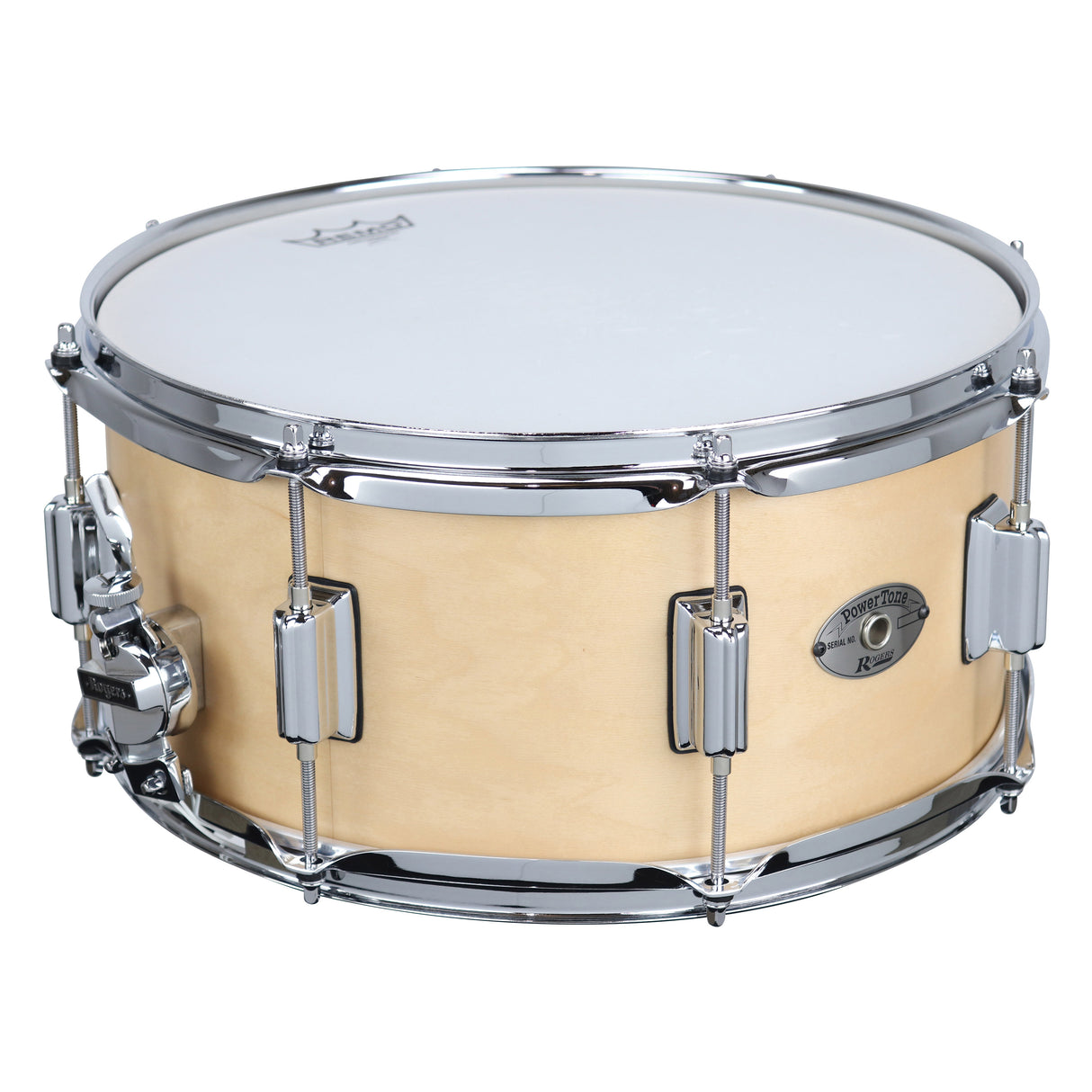 Rogers PowerTone 26SN 6.5x14 Wood Shell Snare Drum - Satin Natural