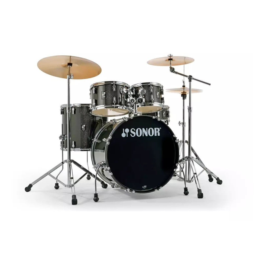 Sonor AQX Stage Series 5-Piece Complete Kit - Black Midnight Sparkle