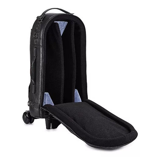 Gard 10-WBFLK Compact Triple Trumpet Wheelie Bag - Black Leather