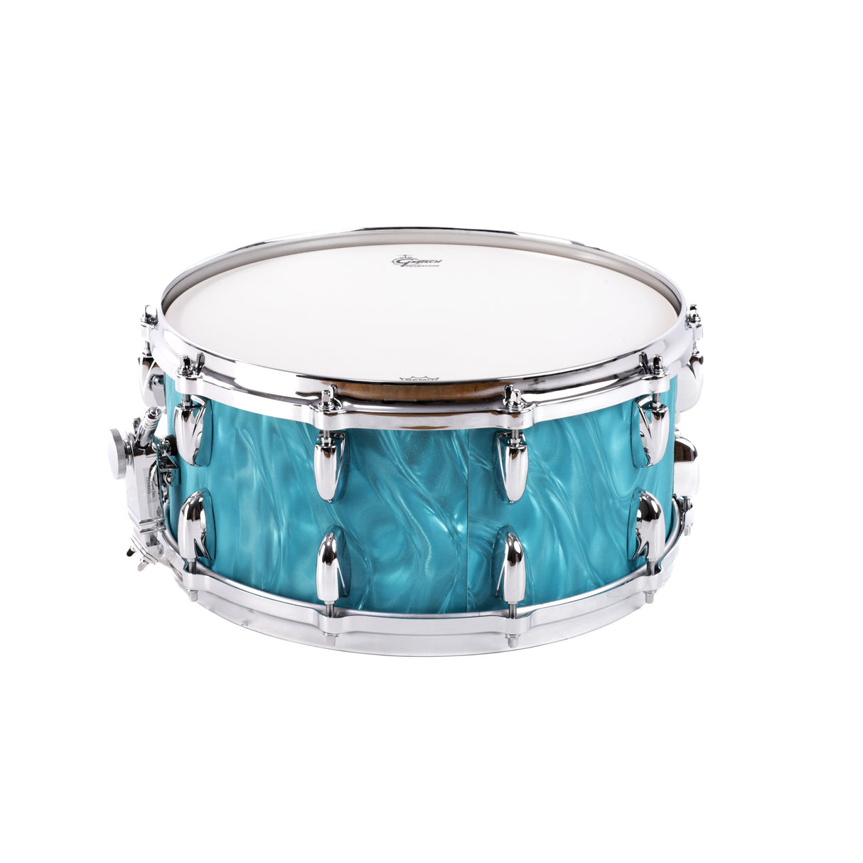Gretsch USA Custom 14x6.5-Inch Snare Drum - Aqua Satin Flame