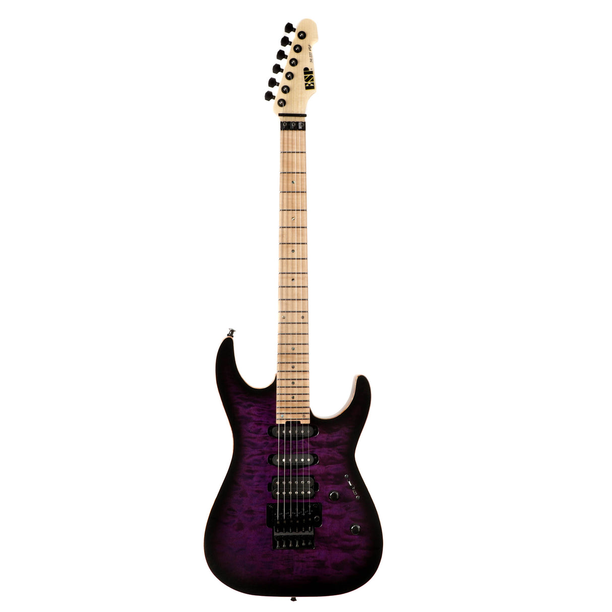 ESP USA M-III FR Quilt Maple Top Electric Guitar - Deep Purple Sunburst - #US22119