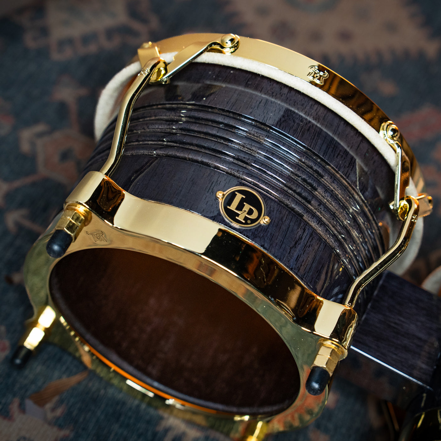 LP Matador Bongos, Siam Oak - Black with Gold Hardware - CHUCKSCLUSIVE