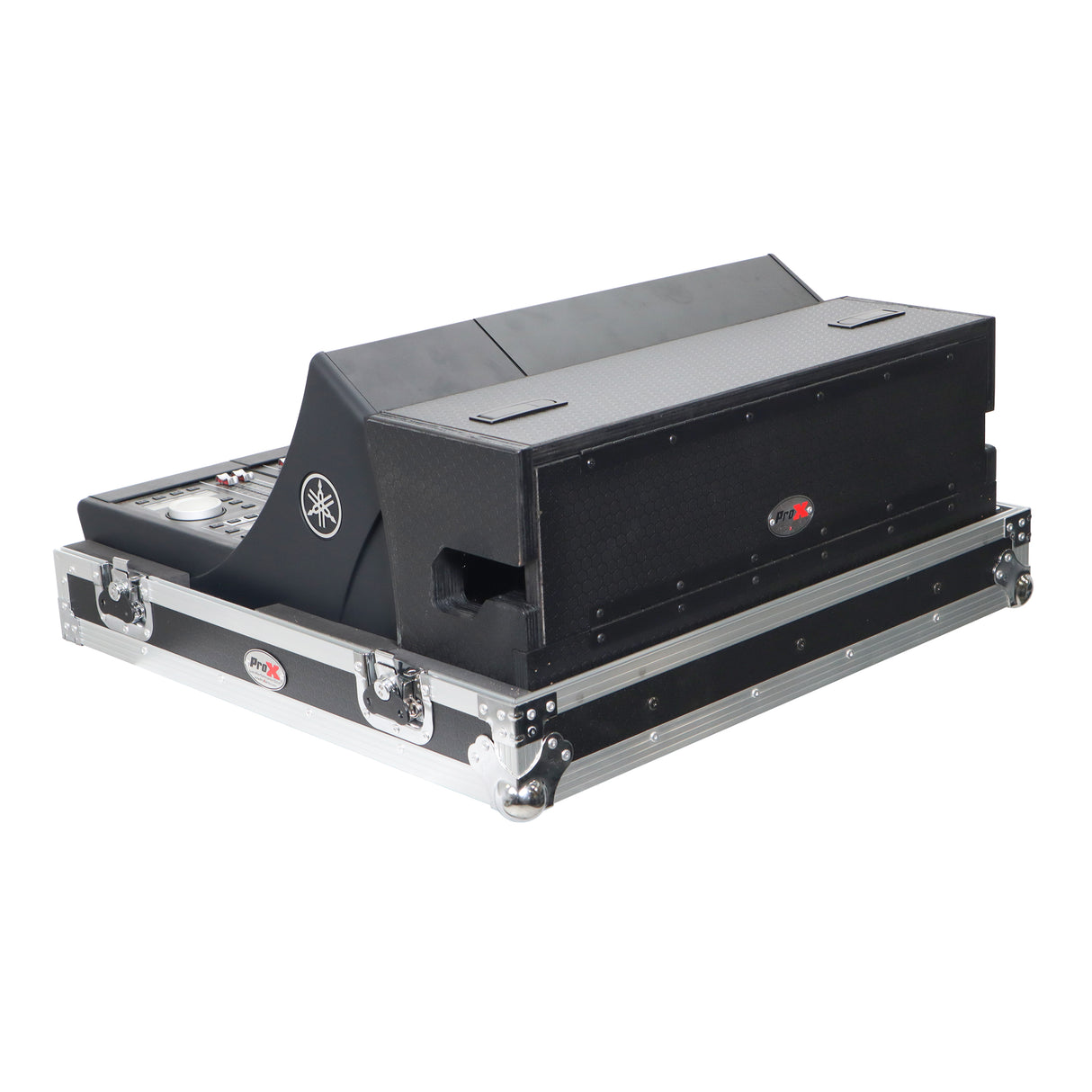 ProX XS-YDM7COMPACTEXDHW ATA Digital Audio Mixer Flight Case for Yamaha DM7 Compact Expansion Console with Doghouse compartment and Caster wheels
