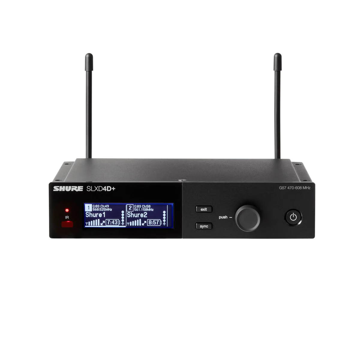 Shure SLXD4D+ Dual-Channel Half-Rack Receiver - G57 Band