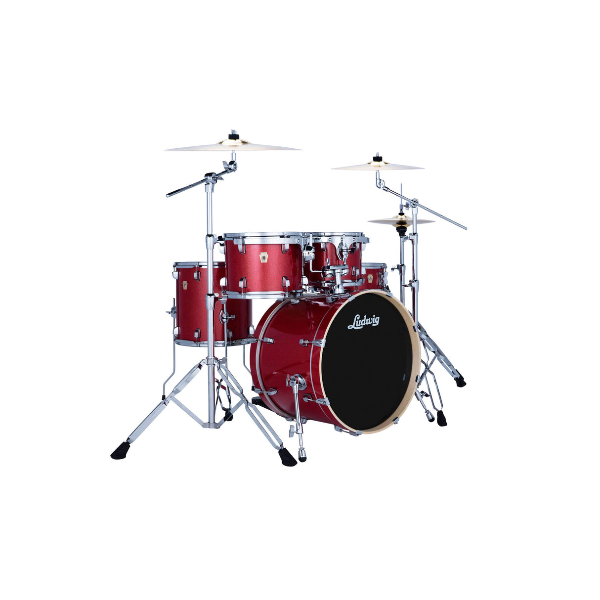 Ludwig Evolution 5-Piece Drum Kit with 20-Inch Kick - Crimson Sparkle