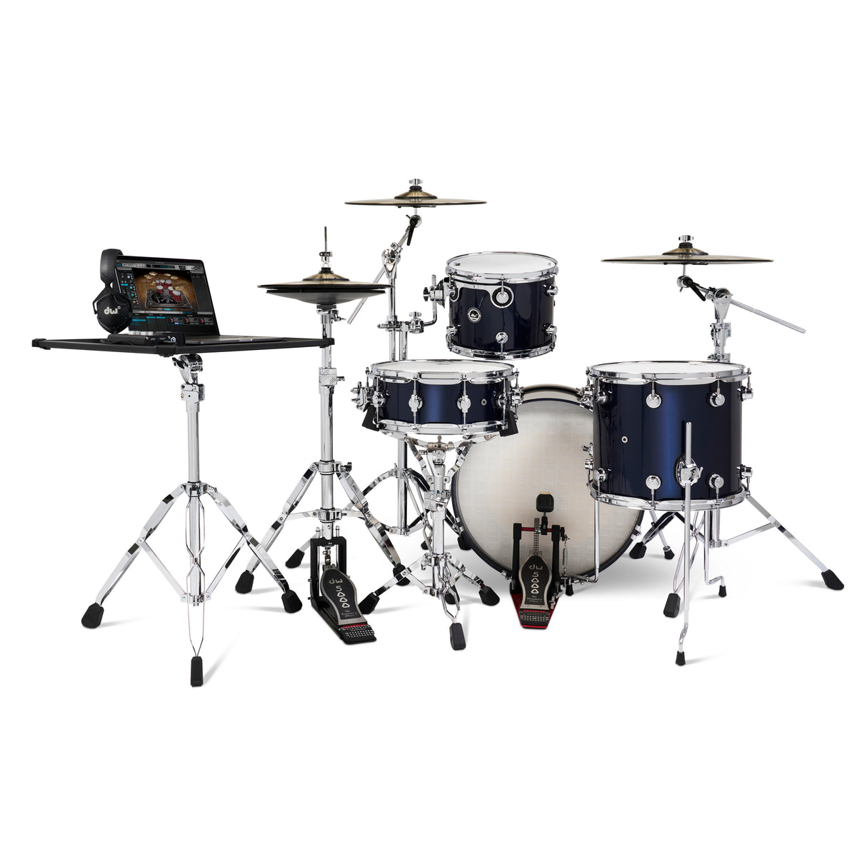 DW DWe 4-Piece Drum Kit Bundle - Midnight Blue Metallic Lacquer