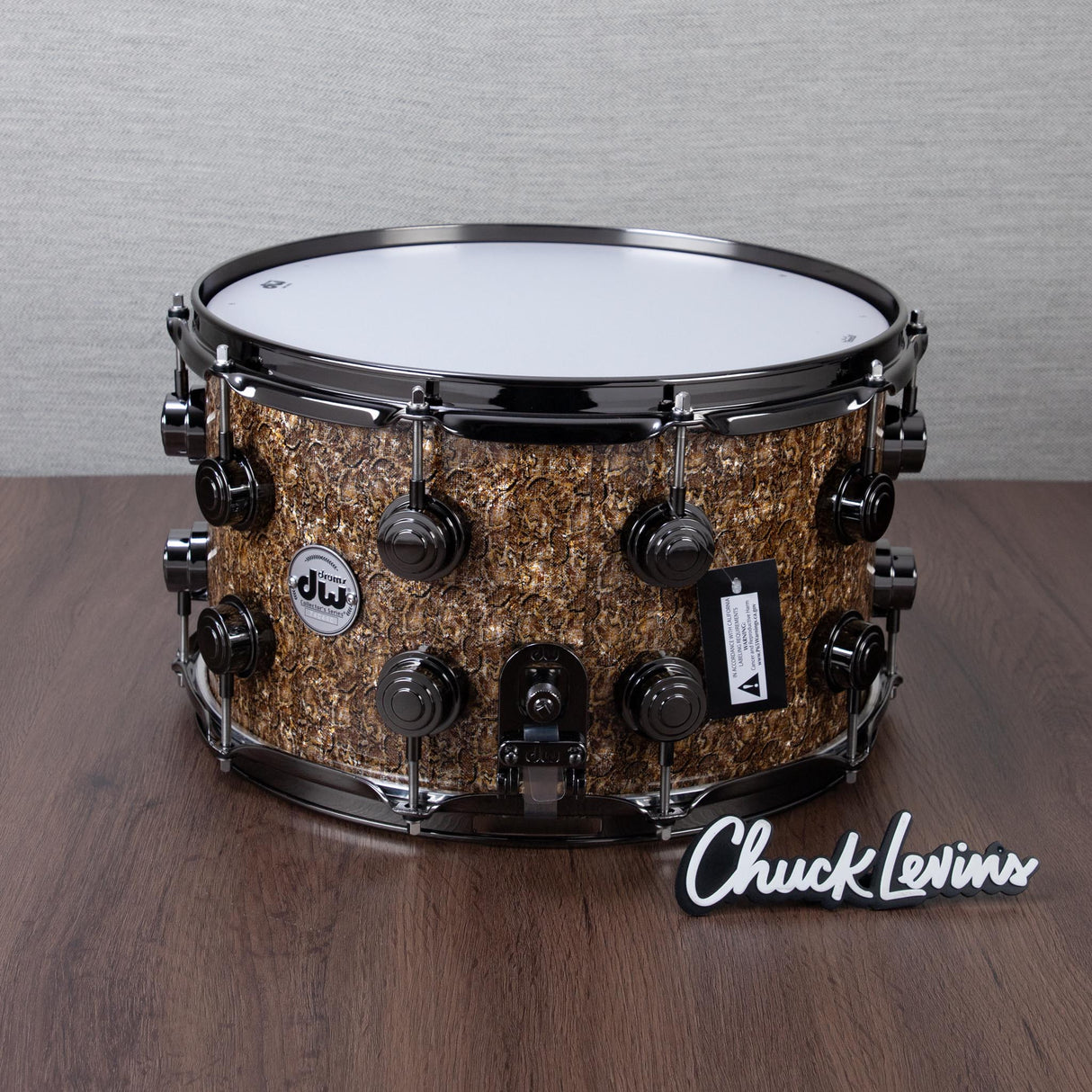 DW 8 x 14-Inch Collector's X1 Maple Snare Drum - FP Gold BOA with Black Nickel Hardware
