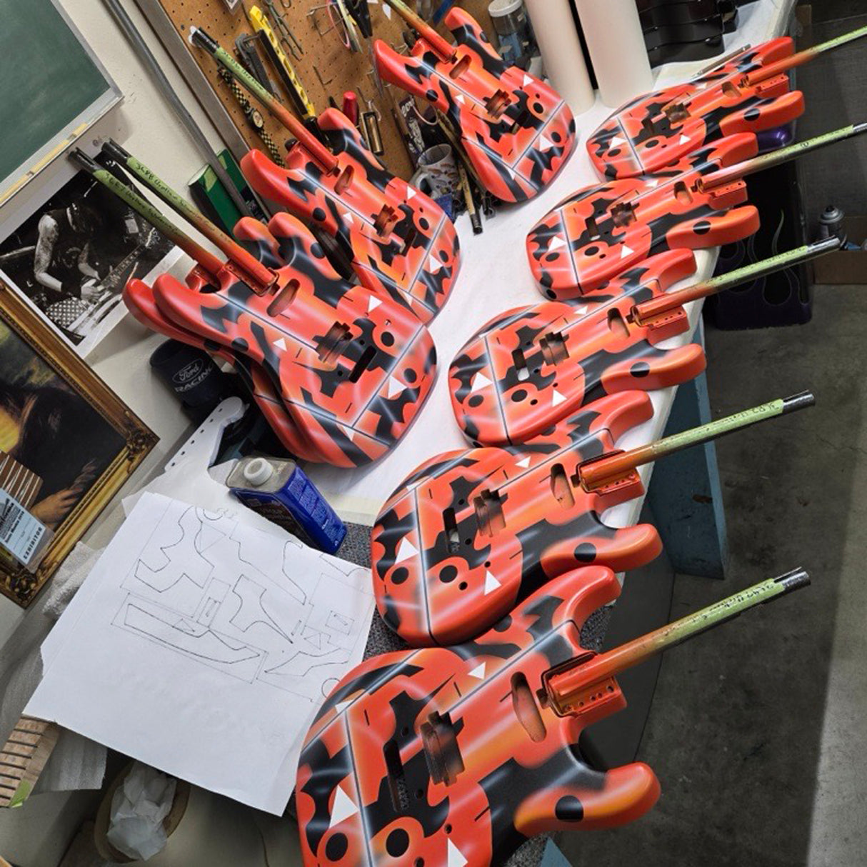 Charvel San Dimas Guitar Submarine Camo Masterbuilt by Red Dave, Custom Art by Dan Lawrence