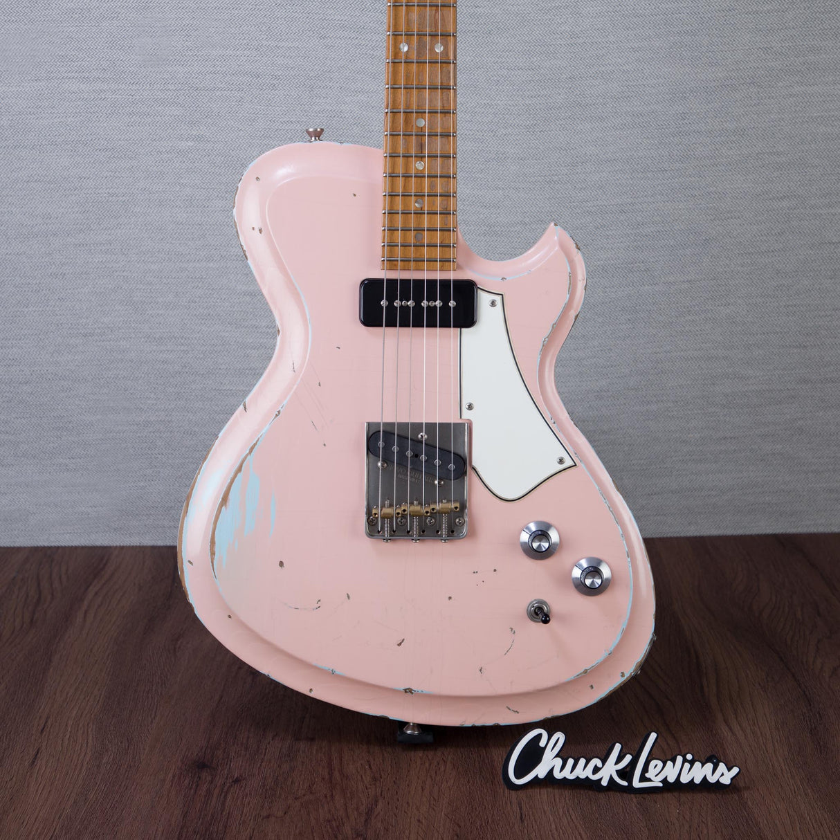 Novo Guitars Solus F2 Electric Guitar - FOF Shell Pink over Sonic Blue - #26047
