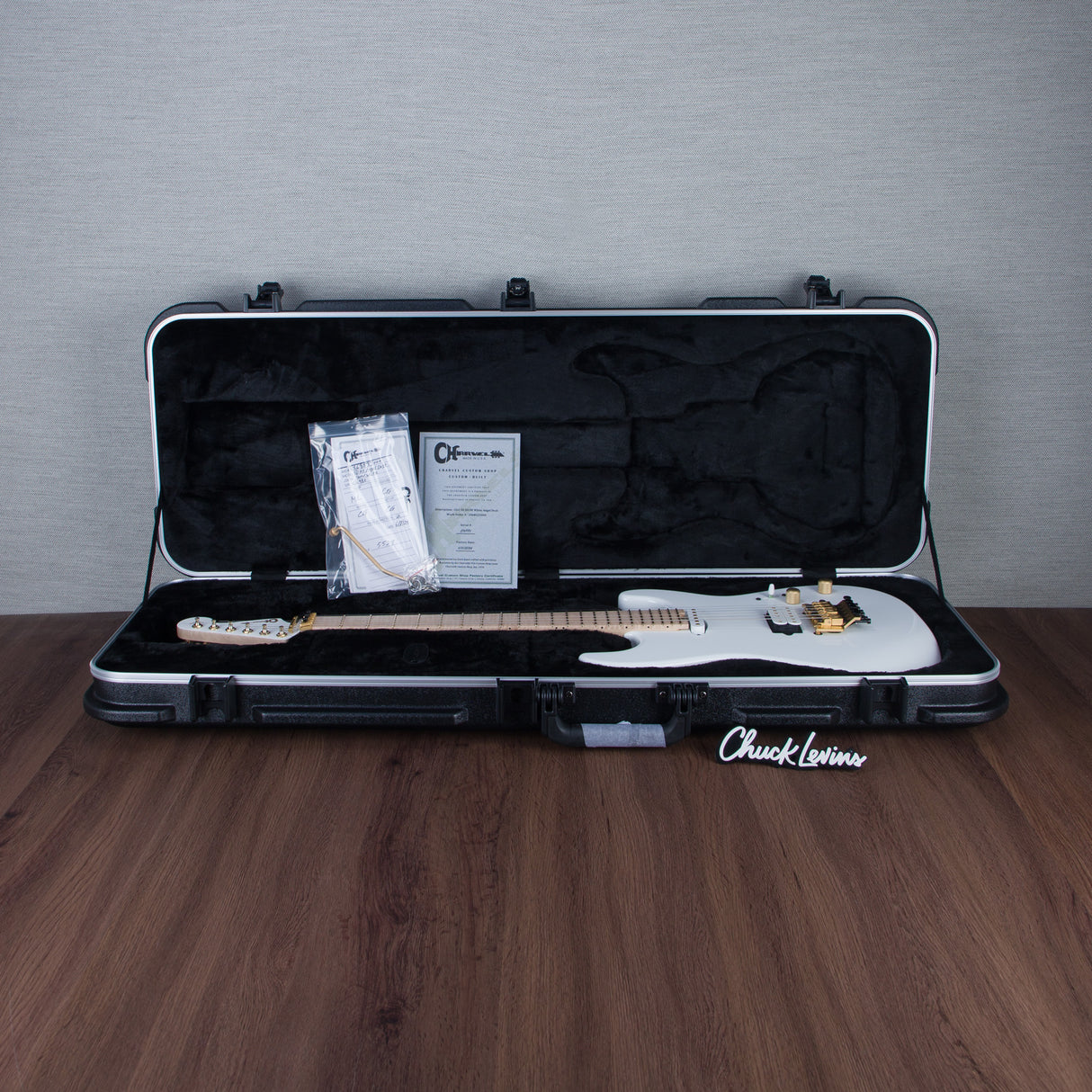 Charvel Custom Shop San Dimas HS FR Electric Guitar - White Angel Dust - #C16980