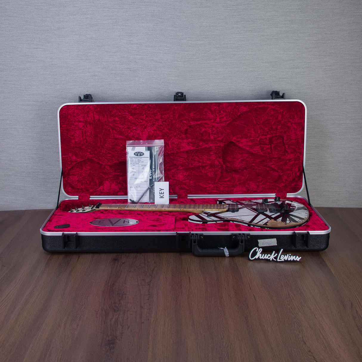 EVH Custom Shop Special Edition Wolfgang Stripes Electric Guitar - White/Black Stripes - #WG17606A