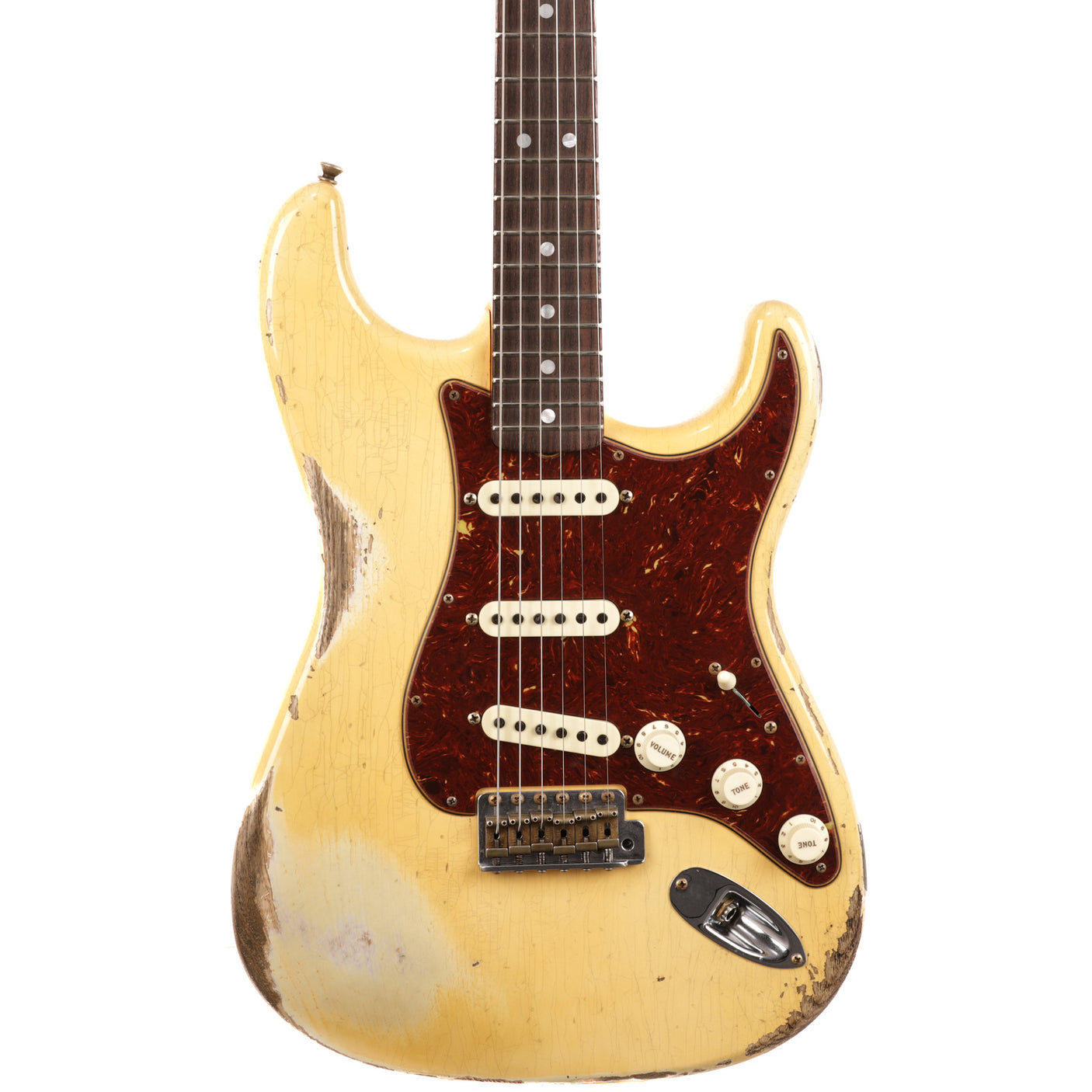 Fender Custom Shop 1969 Stratocaster Heavy Relic Guitar - Aged Vintage White - CHUCKSCLUSIVE - #R123333