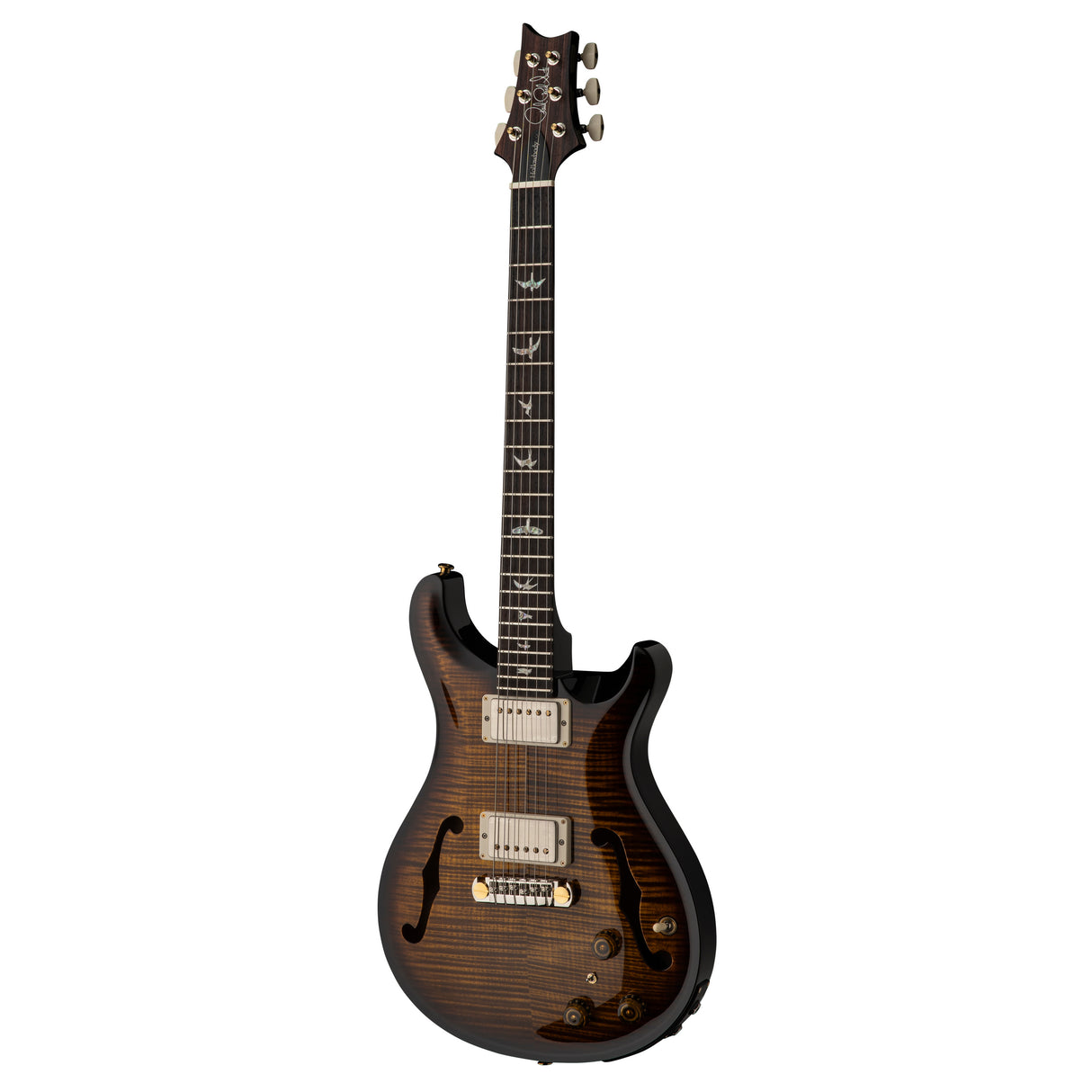 PRS Hollowbody II Piezo 10-Top Hollowbody Electric Guitar - Black Gold Wraparound Burst