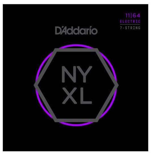 D'Addario NYXL1164 Nickel Wound 7-String Electric Guitar Strings, Medium, 11-64