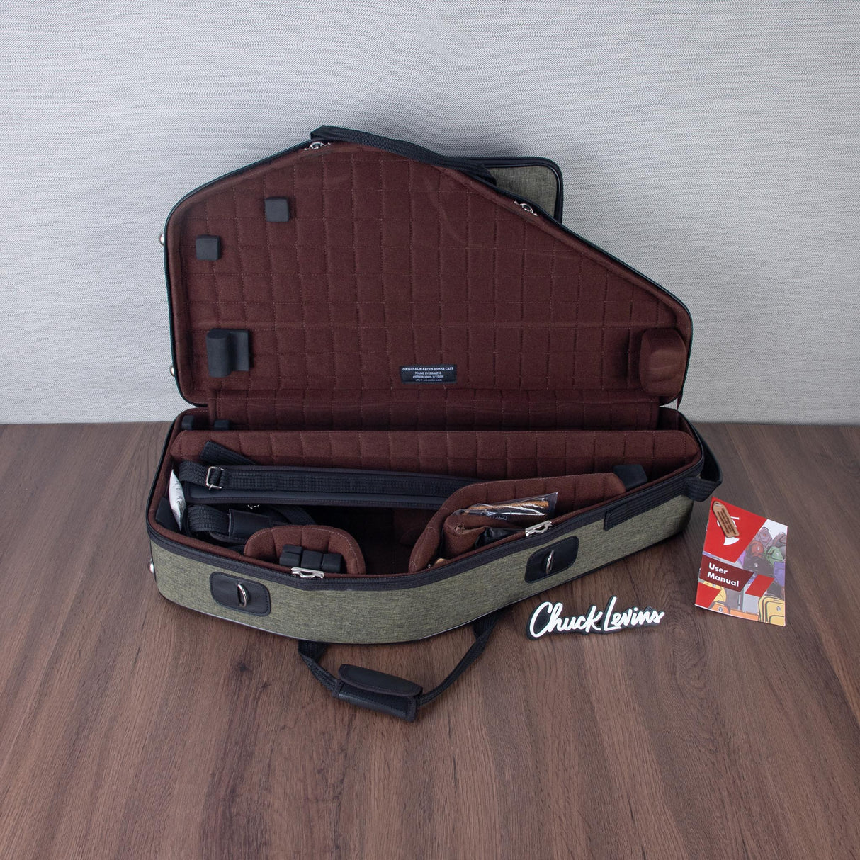 Marcus Bonna Alto and Non-Detachable Curved Soprano Double Saxophone Case - Cationic Green