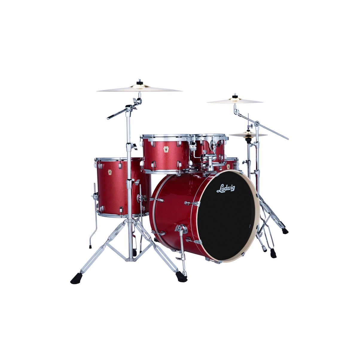 Ludwig Evolution 5-Piece Drum Kit with 22-Inch Kick - Crimson Sparkle