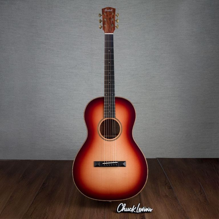 Bedell Seed to Song Parlor Acoustic Guitar - Quilt Bubinga and Sitka Spruce - Triple Burst Finish - CHUCKSCLUSIVE - #1222003