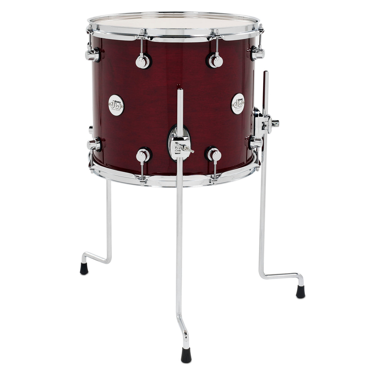 Drum Workshop 14" x 12" Design Series Maple Floor Tom - Cherry Stain - New,Cherry Stain