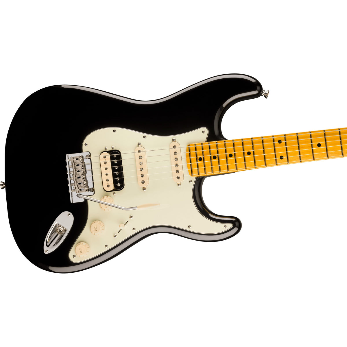 Fender American Professional Stratocaster HSS Electric Guitar, Maple Fingerboard - Black