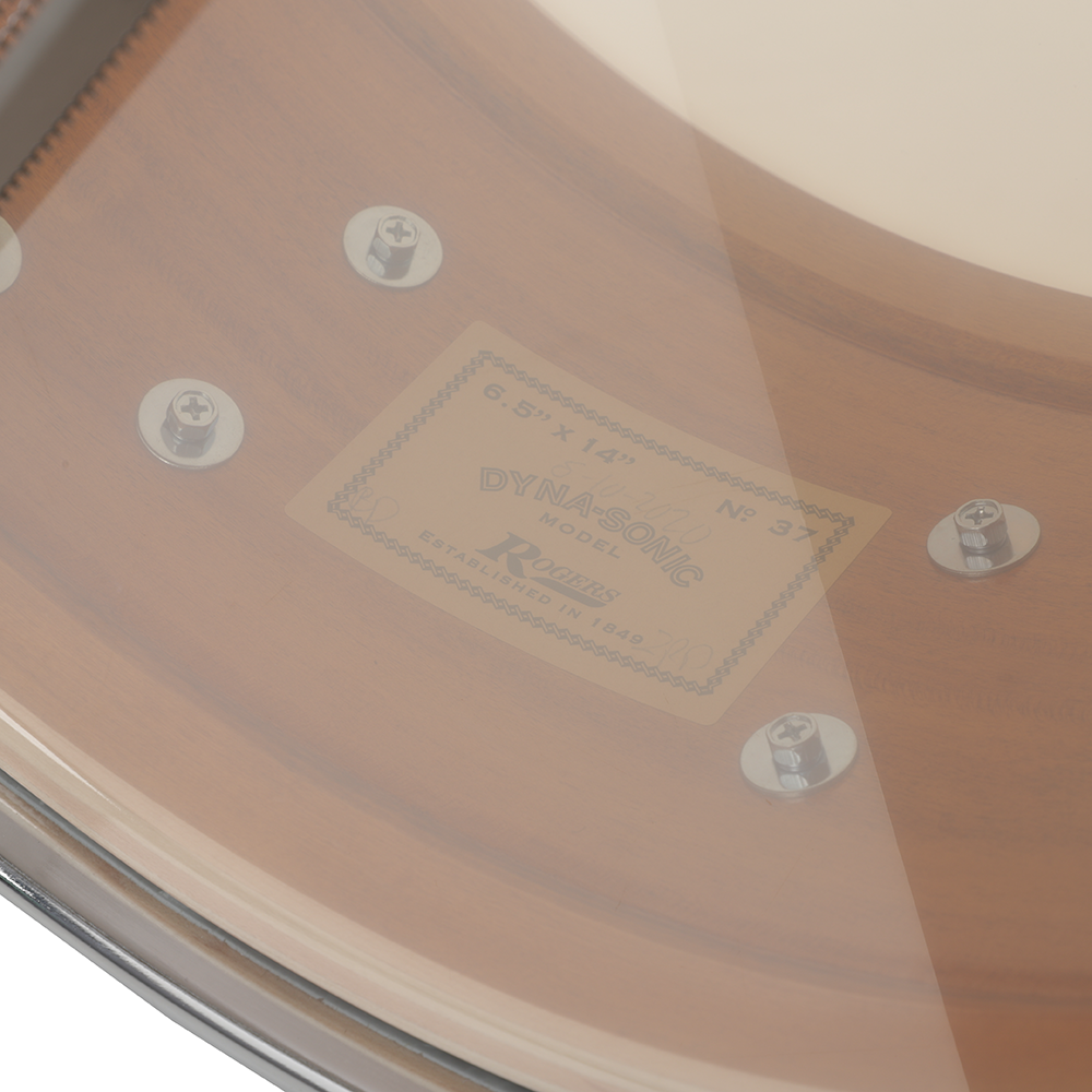 Rogers Dyna-Sonic 6.5 x 14" Wood Shell Snare Drum - White Marine Pearl Beavertail