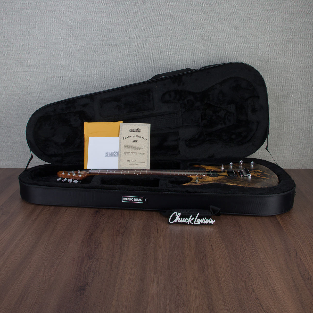 Ernie Ball Music Man Ball Family Reserve John Petrucci JP15 Electric Guitar - Butterscotch Burl