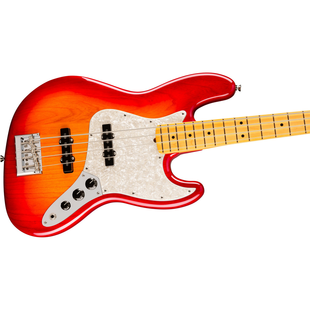 Fender American Professional Jazz Electric Bass Guitar, Maple Fingerboard - Aged Cherry Burst