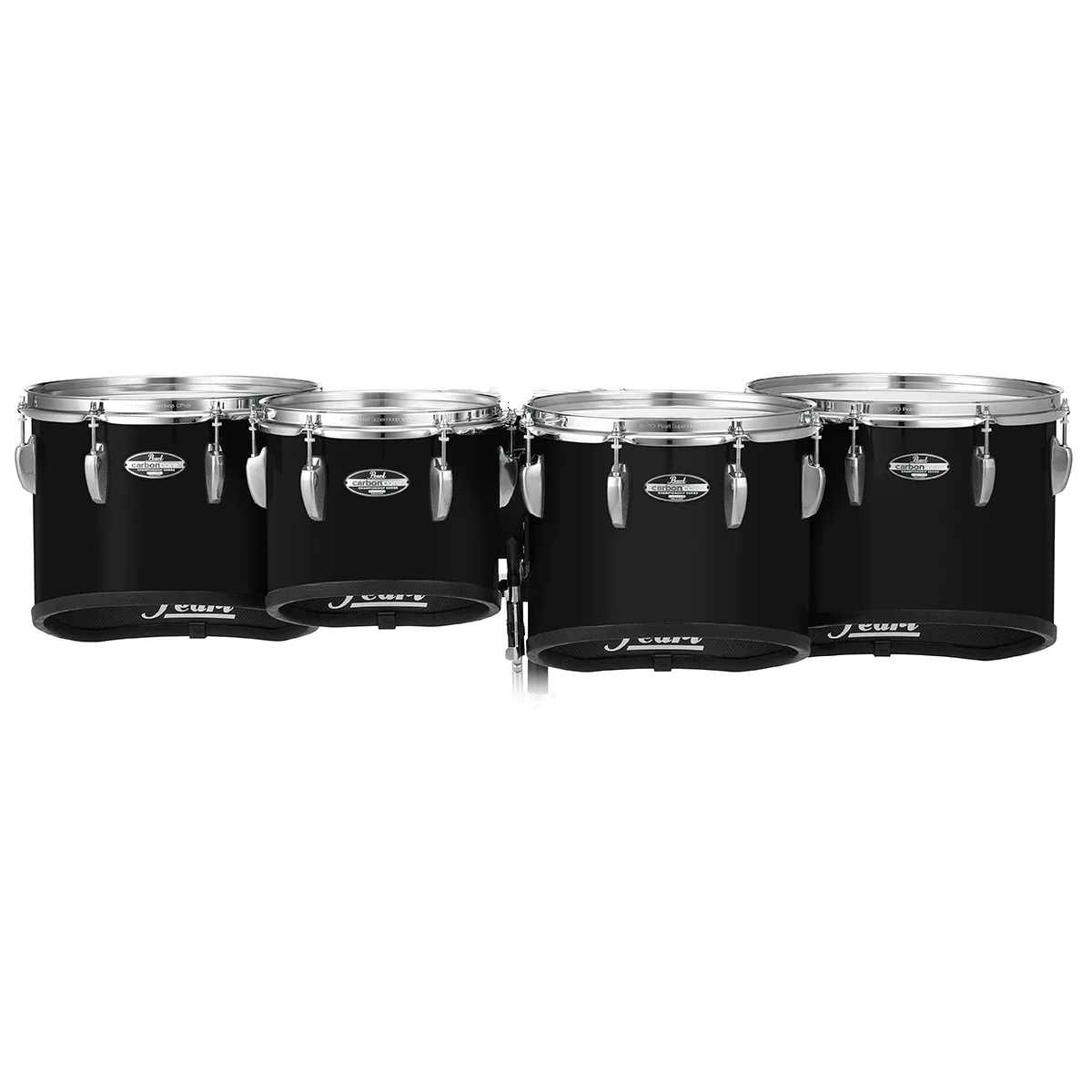 Pearl Championship CarbonCore Tenor Drums, Piano Black - 10/12/13/14-Inch, No Spock