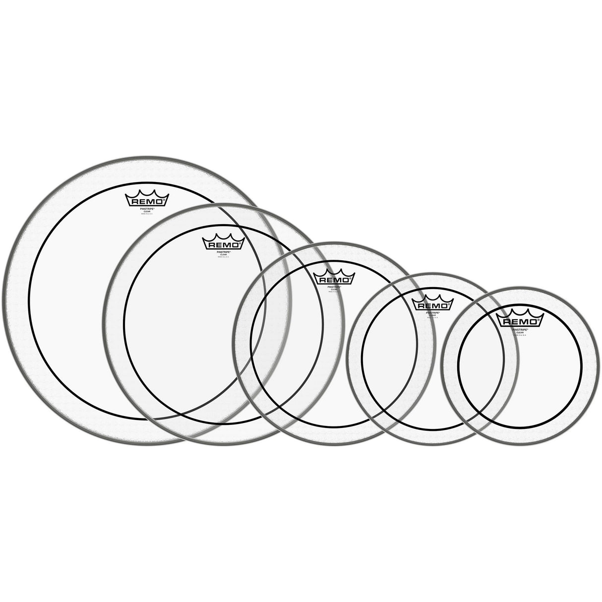 Remo Clear Pinstripe Tom Drum Head Pack - 8/10/12/14/16-Inch